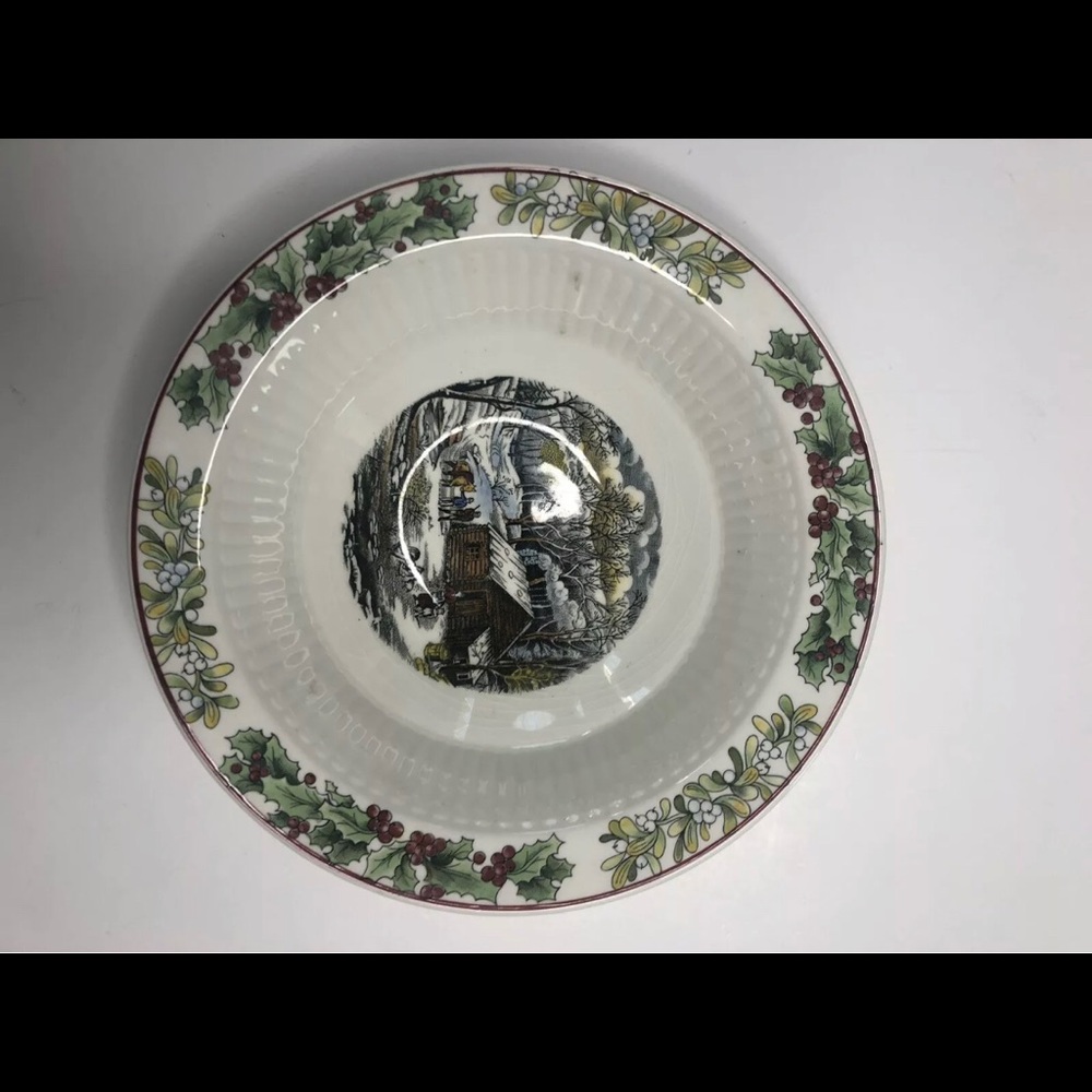 Two Adams Ironstone bowls depicting winter scene